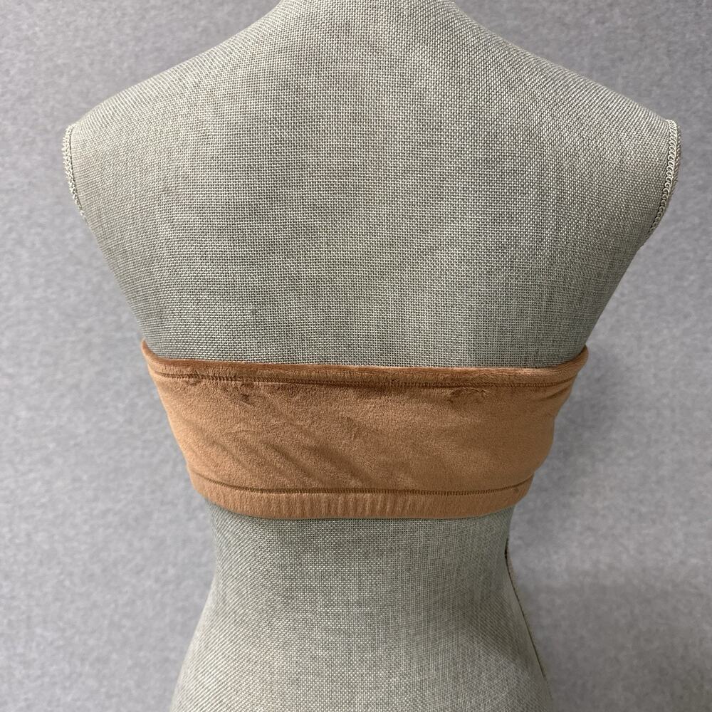 SKIMS Velour Stretch Bandeau Bralette Sienna Brown Small Strapless Lounge Top - Picture 4 of 6